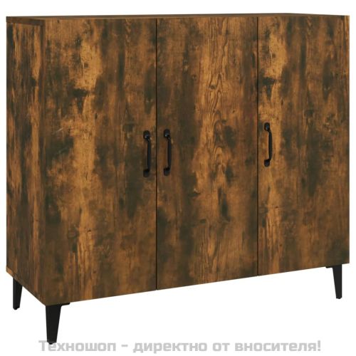 Сайдборд, опушен дъб, 90x34x80 см, инженерно дърво