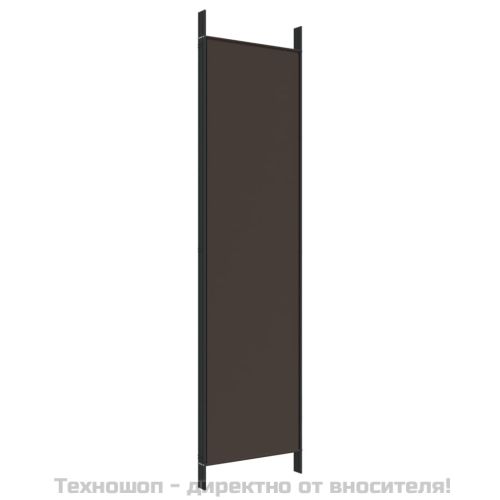 Параван за стая, 4 панела, кафяв, 200x200 см, плат