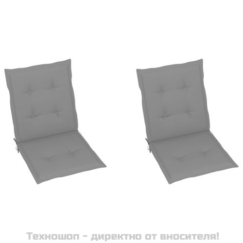 Възглавници за столове 2 бр сиви Оксфорд плат