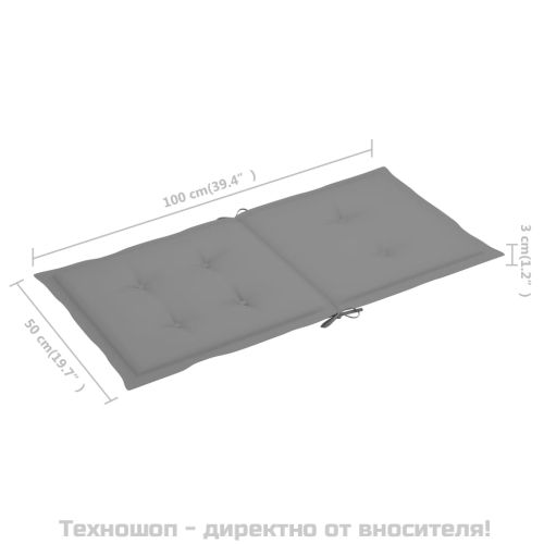 Възглавници за столове 2 бр сиви Оксфорд плат