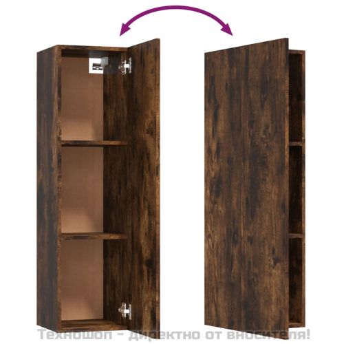 Стенен ТВ шкаф, опушен дъб, 30,5x30x110 см