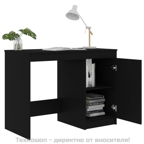 Бюро, черно, 100x50x76 см, инженерно дърво