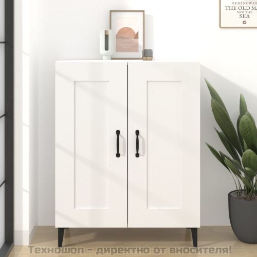 Сайдборд, бял, 69,5x34x90 см, инженерно дърво