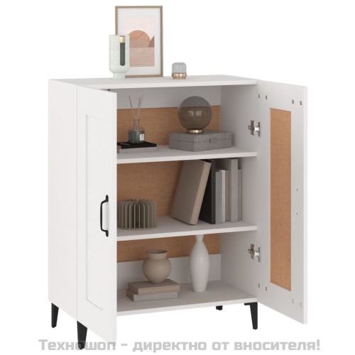 Сайдборд, бял, 69,5x34x90 см, инженерно дърво