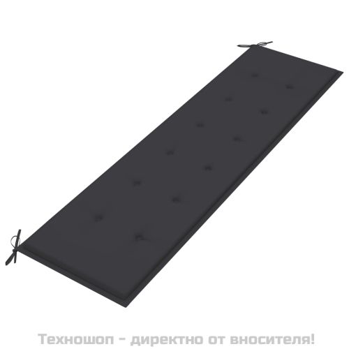 Възглавница за градинска пейка антрацит 180x50x3см оксфорд плат