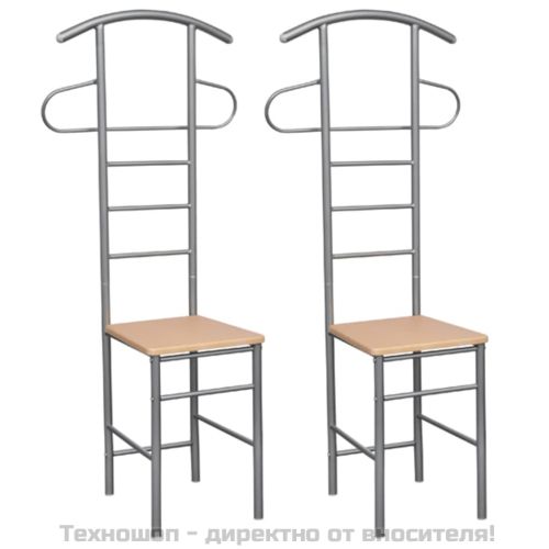 Мъжки камериерски столове, 2 бр, метал