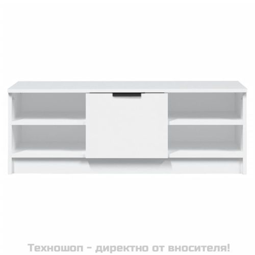 ТВ шкаф, бял, 102x35,5x36,5 см, инженерно дърво
