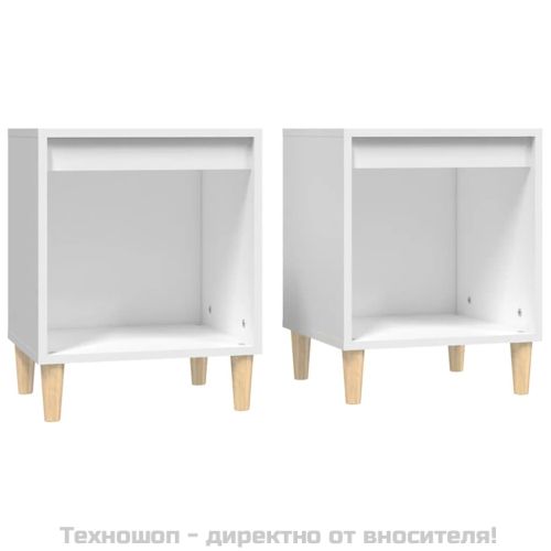 Нощни шкафчета, 2 бр, бели, 40x35x50 см