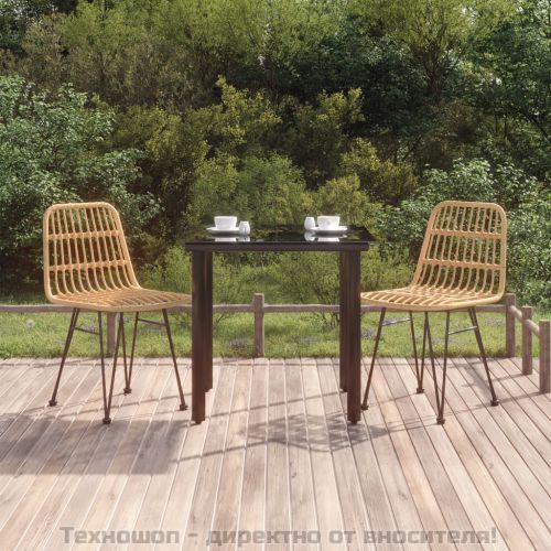 Градински трапезен комплект, 3 части, полиратан
