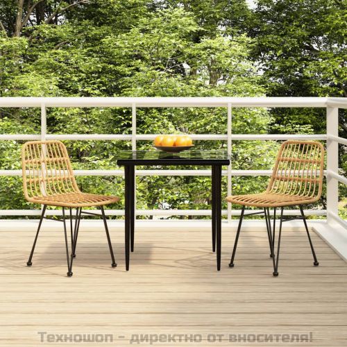 Градински трапезен комплект, 3 части, полиратан