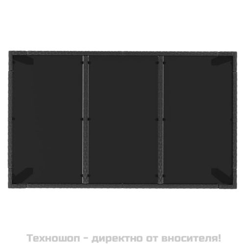 Градински трапезен комплект възглавници 5 части черен полиратан