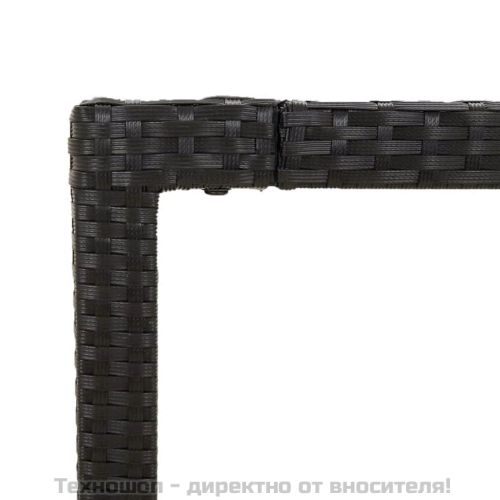 Градински трапезен комплект възглавници 5 части черен полиратан