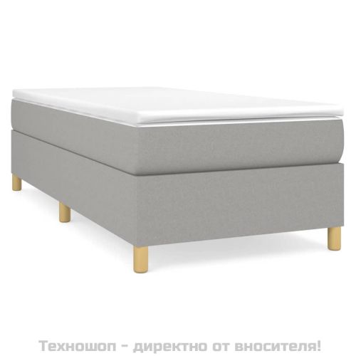 Боксспринг легло с матрак, светлосиво, 90x200 см, плат