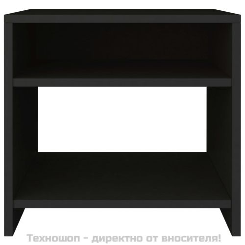 Нощни шкафчета, 2 бр, черни, 40x30x40 см, инженерно дърво