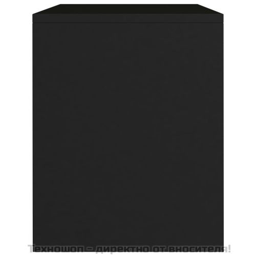 Нощни шкафчета, 2 бр, черни, 40x30x40 см, инженерно дърво