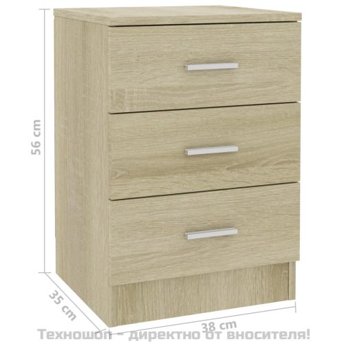 Нощно шкафче, дъб сонома, 38x35x56 см, инженерно дърво