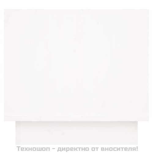 Нощни шкафчета, 2 бр, бели, 35x34x32 см, борово дърво масив