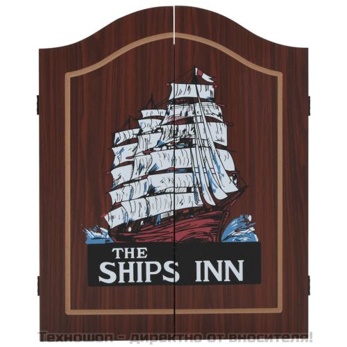 Професионална мишена за дартс от сизал с шкаф и 6 стрелички