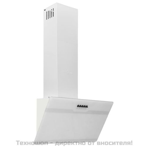 Стенен абсорбатор, 60 см, стомана и закалено стъкло, бял