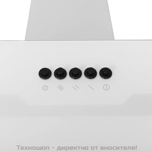 Стенен абсорбатор, 60 см, стомана и закалено стъкло, бял