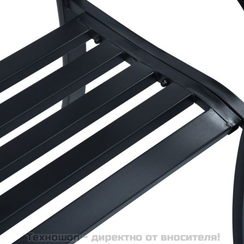 Градинска пейка, 125 см, черна, стомана