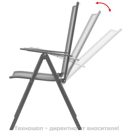 Градински регулируеми столове, 2 бр, стоманена мрежа