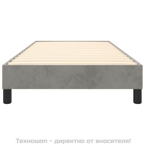 Рамка за легло с пружини, светлосива, 80x200 см, кадифе