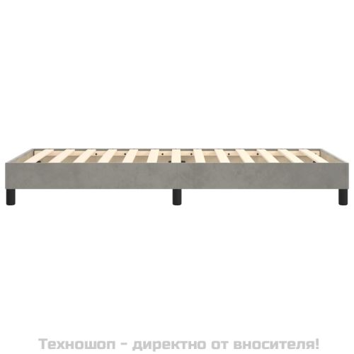 Рамка за легло с пружини, светлосива, 80x200 см, кадифе