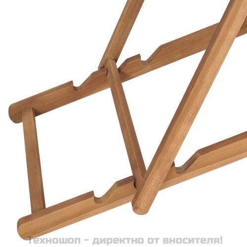 Сгъваем стол, масивно тиково дърво, сив