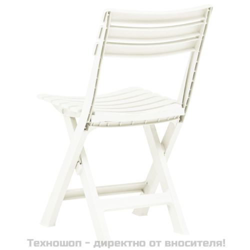 Сгъваеми градински столове, 2 бр, пластмаса, бели