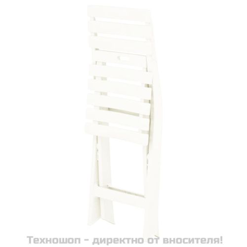 Сгъваеми градински столове, 2 бр, пластмаса, бели