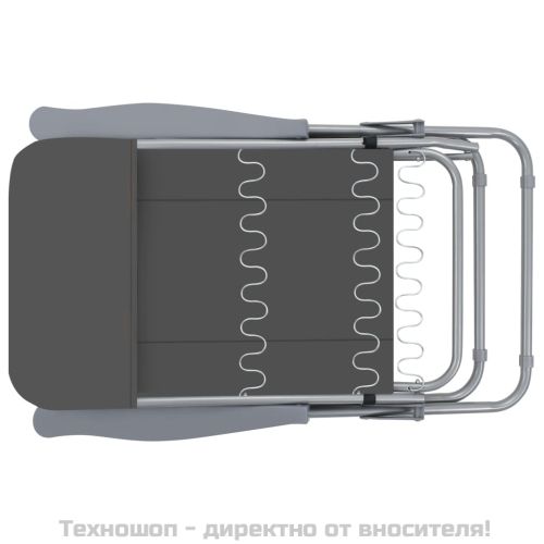 Сгъваеми градински столове с възглавници, 2 бр, сиви