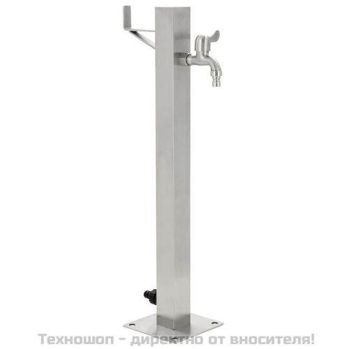 Градинска чешма, неръждаема стомана, квадратна колона, 65 см