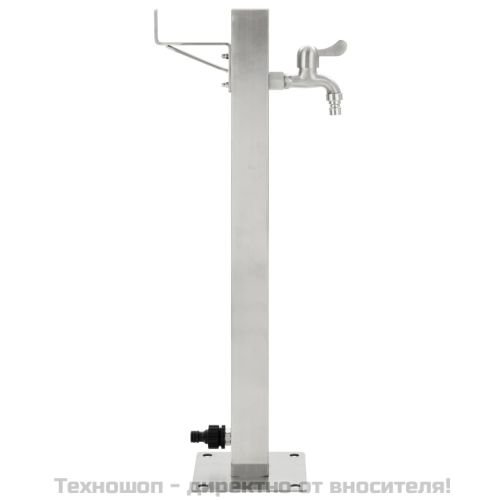 Градинска чешма, неръждаема стомана, квадратна колона, 65 см