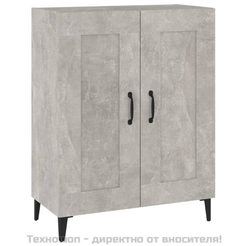 Сайдборд, бетонно сив, 69,5x34x90 см, инженерно дърво