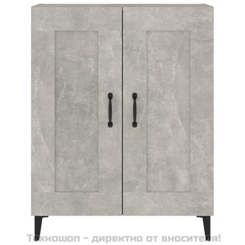 Сайдборд, бетонно сив, 69,5x34x90 см, инженерно дърво