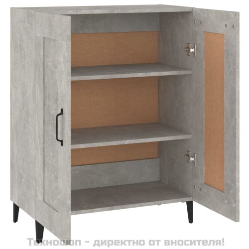 Сайдборд, бетонно сив, 69,5x34x90 см, инженерно дърво