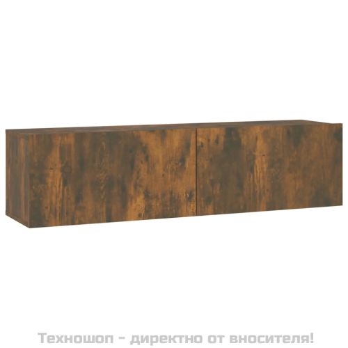 ТB стенен шкаф, опушен дъб, 120x30x30 см, инженерно дърво