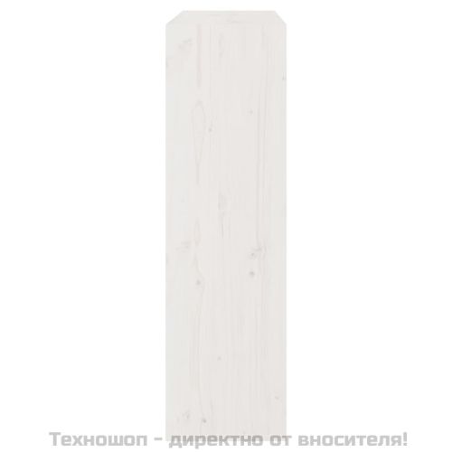 Библиотека/разделител за стая, бяла, 80x30x103,5 см, бор масив