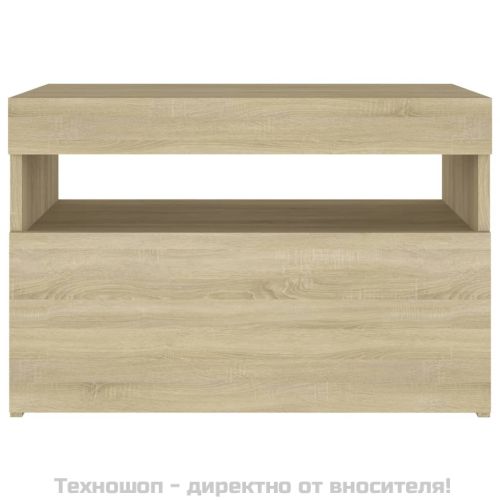 ТВ шкафове с LED осветление 2 бр дъб сонома 60x35x40 см