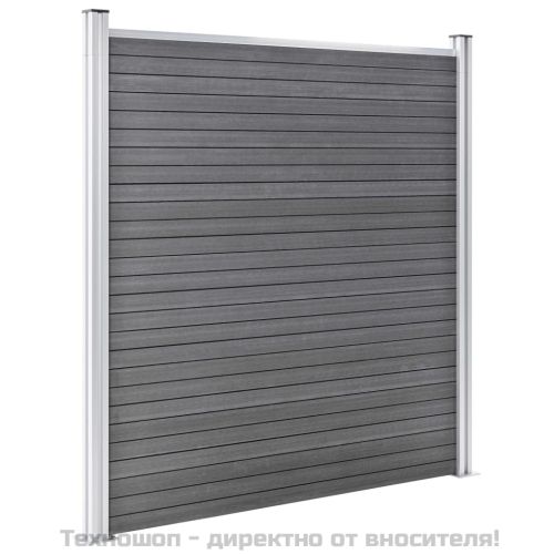 Градинска ограда, WPC, 180x186 см, сива