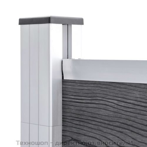 Градинска ограда, WPC, 180x186 см, сива