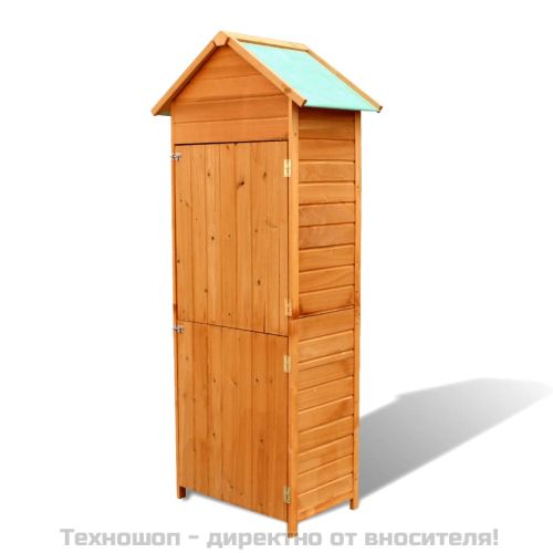 Градински шкаф за съхранение, кафяв, 42,5x64x190 см