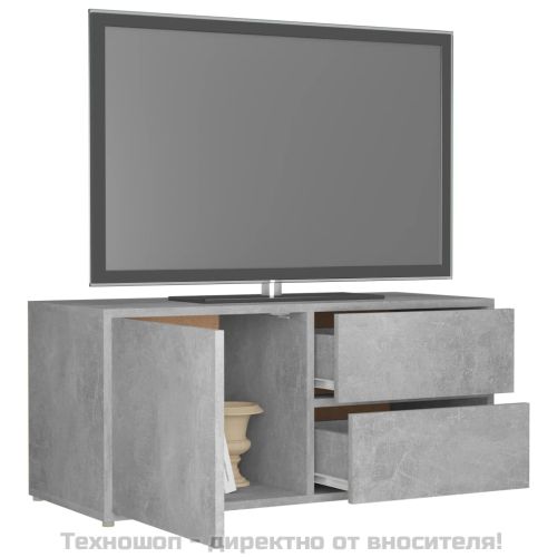 ТВ шкаф, бетонно сив, 80x34x36 см, инженерно дърво