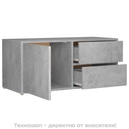 ТВ шкаф, бетонно сив, 80x34x36 см, инженерно дърво