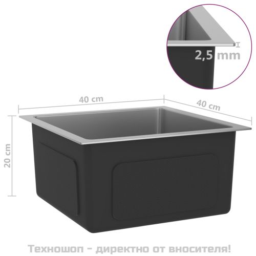 Ръчно изработена кухненска мивка, неръждаема стомана