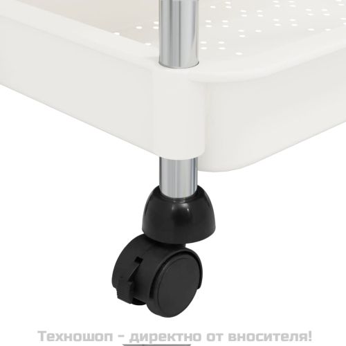 Кухненска количка на 5 нива, бяла, 42x29x128 см, желязо и ABS