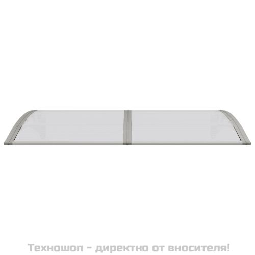 Навес за врата, сив, 150x75 см, поликарбонат