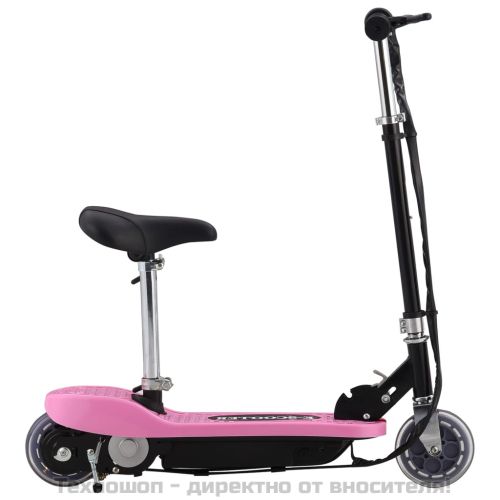 Електрическа тротинетка със седалка, 120 W, розова
