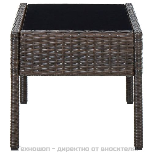 Градинска маса, кафява, 75x40x37 см, полиратан